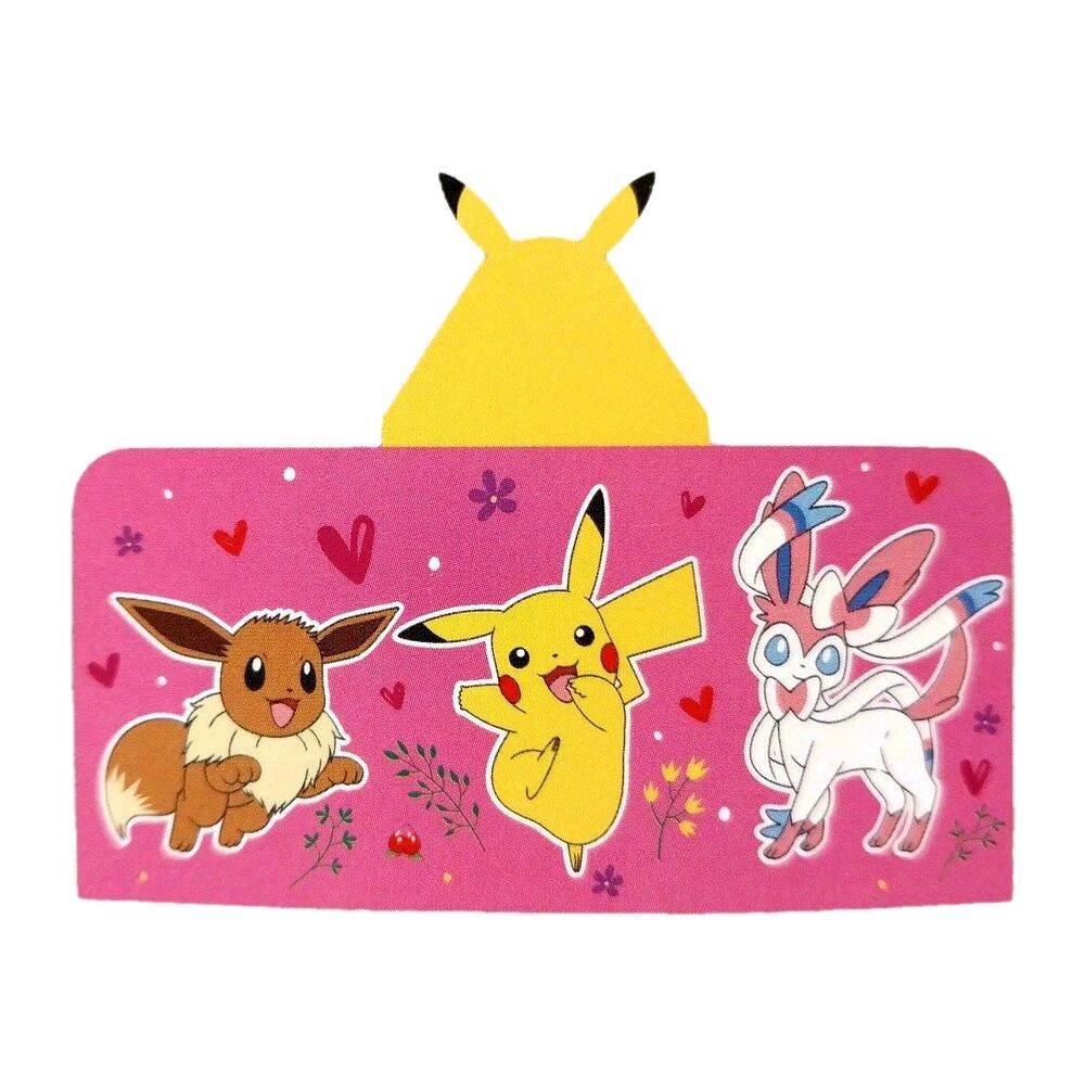 Pokemon Girls Pikachu Friends Eevee Sylveon Character Hooded Bath Towel NWT Gift